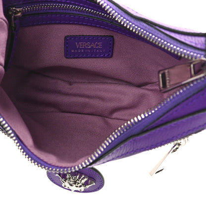 Versace Calfskin Small Repeat Zip Hobo Purple 5 of 8