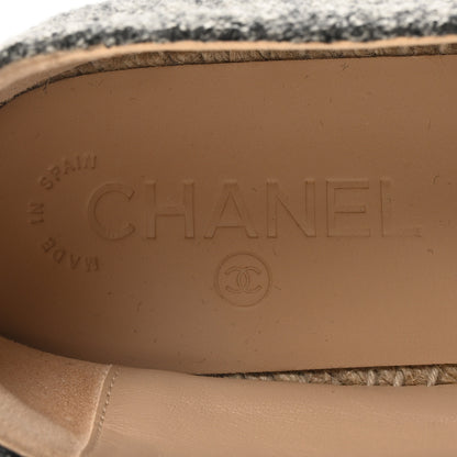 Chanel Wool Velvet CC Espadrilles 40 Grey Black 9 of 10