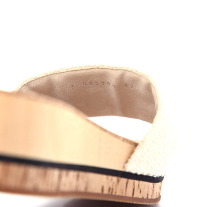 Chanel Tweed Cork CC Mule Sandal 37 White 10 of 10
