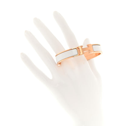 Hermes Enamel Narrow Clic Clac H Bracelet GM White 2 of 6