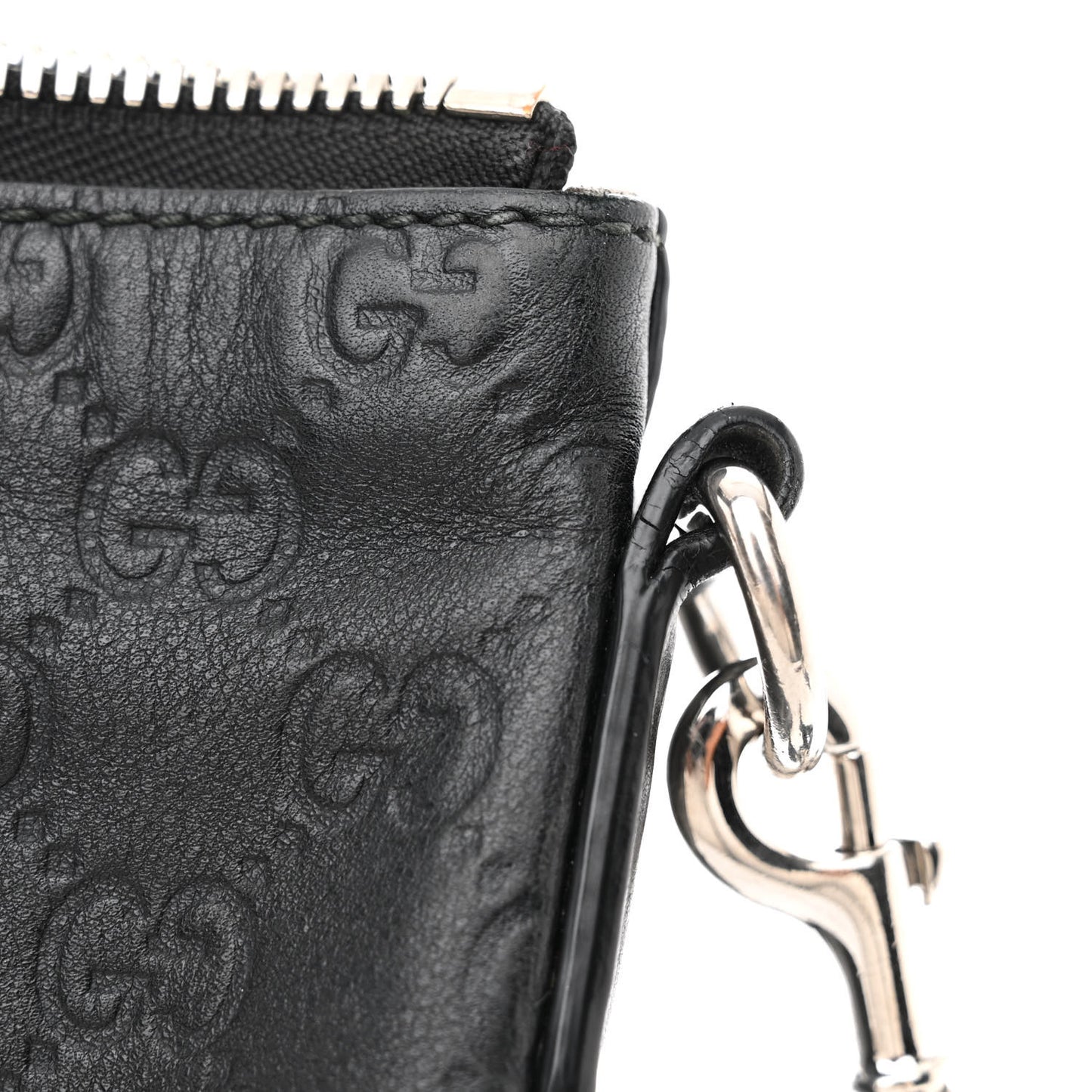 Guccissima Medium Flat Messenger Bag Black