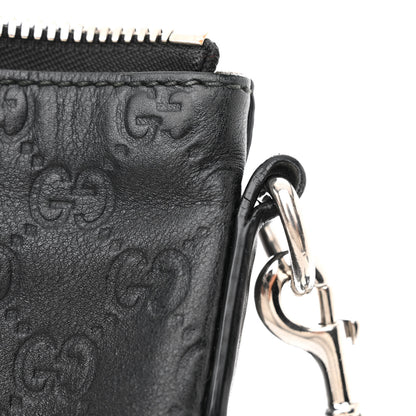 Gucci Guccissima Medium Flat Messenger Bag Black 14 of 16