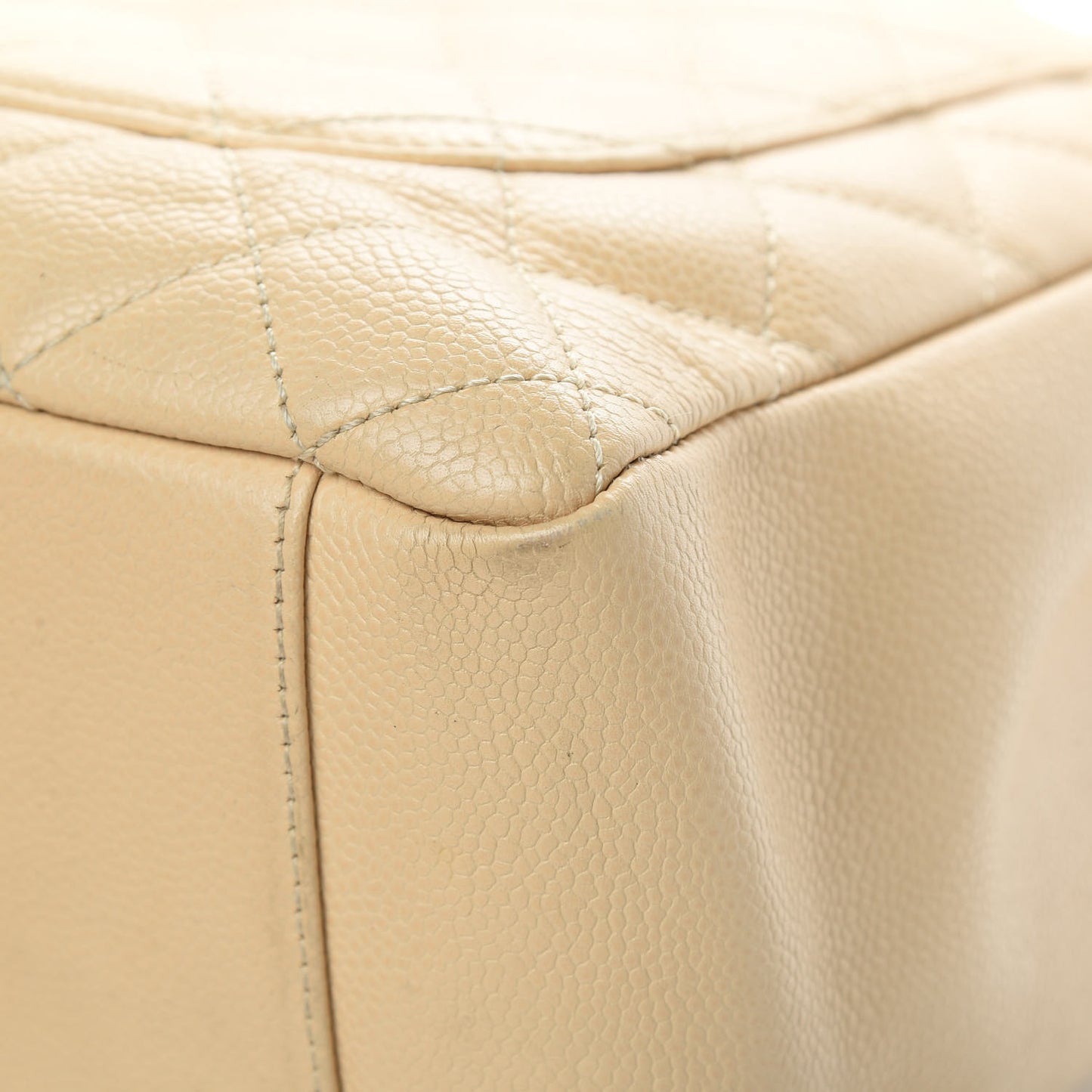 Caviar Quilted Grand Shopping Tote GST Beige