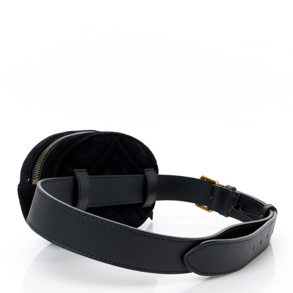 Gucci Velvet Matelasse GG Marmont Belt Bag 85 34 Black 3 of 12