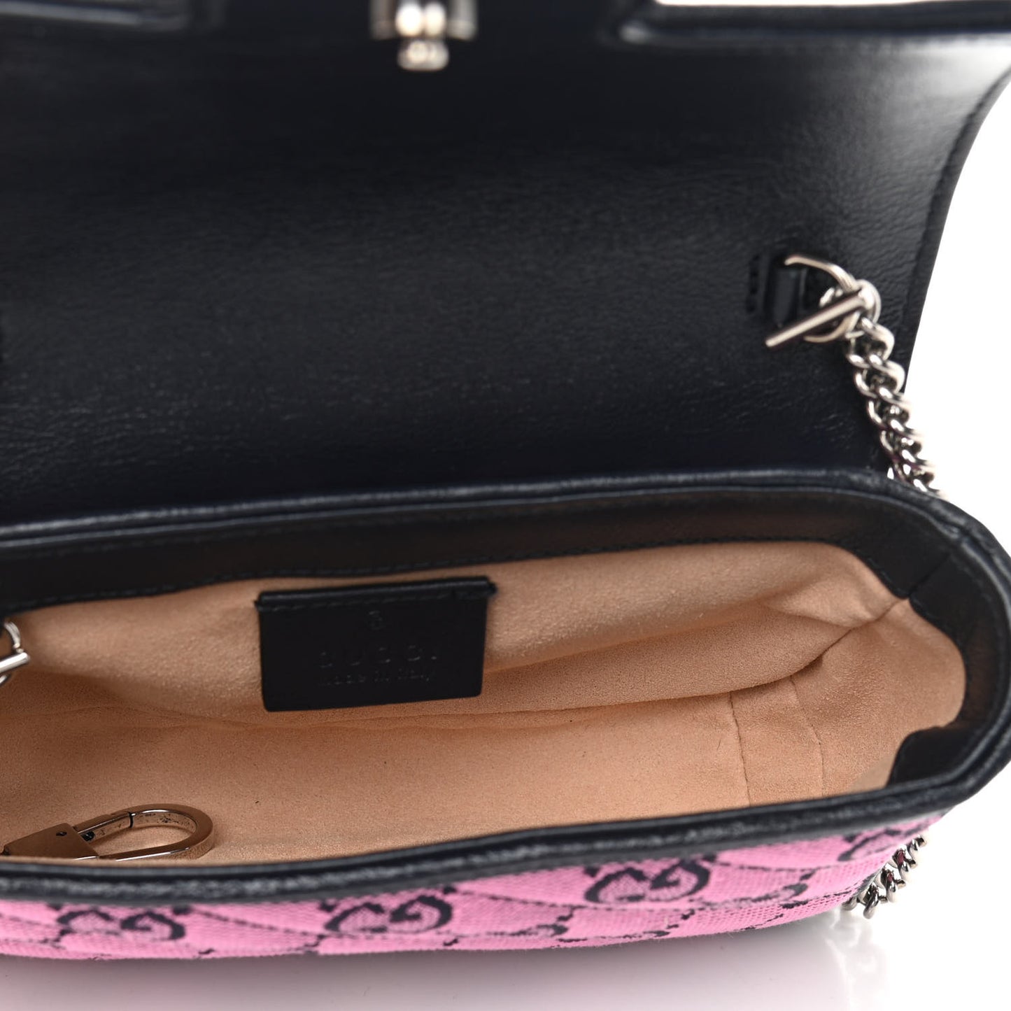 Monogram Multicolor Matelasse Diagonal Super Mini GG Marmont Shoulder Bag Pink Blue