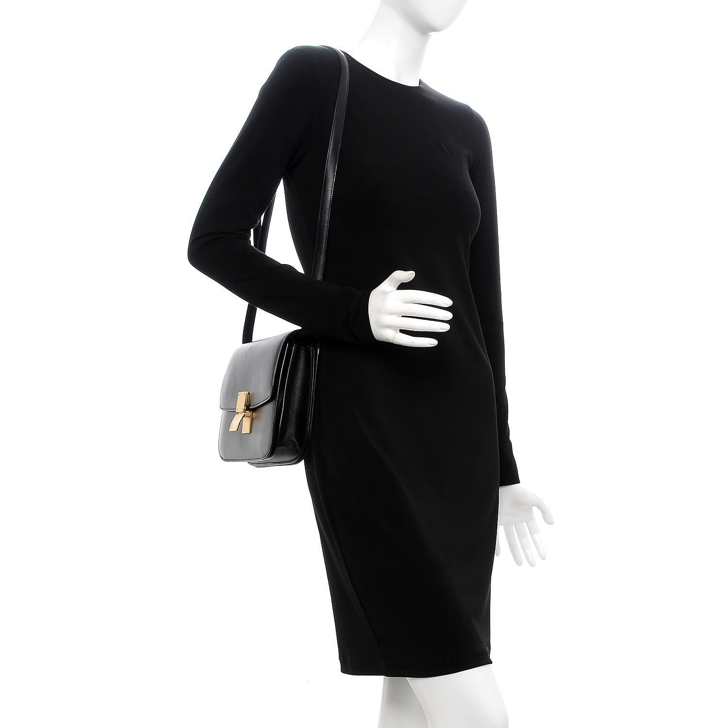 Celine Box Calfskin Medium Classic Box Flap Bag Black 2 of 11