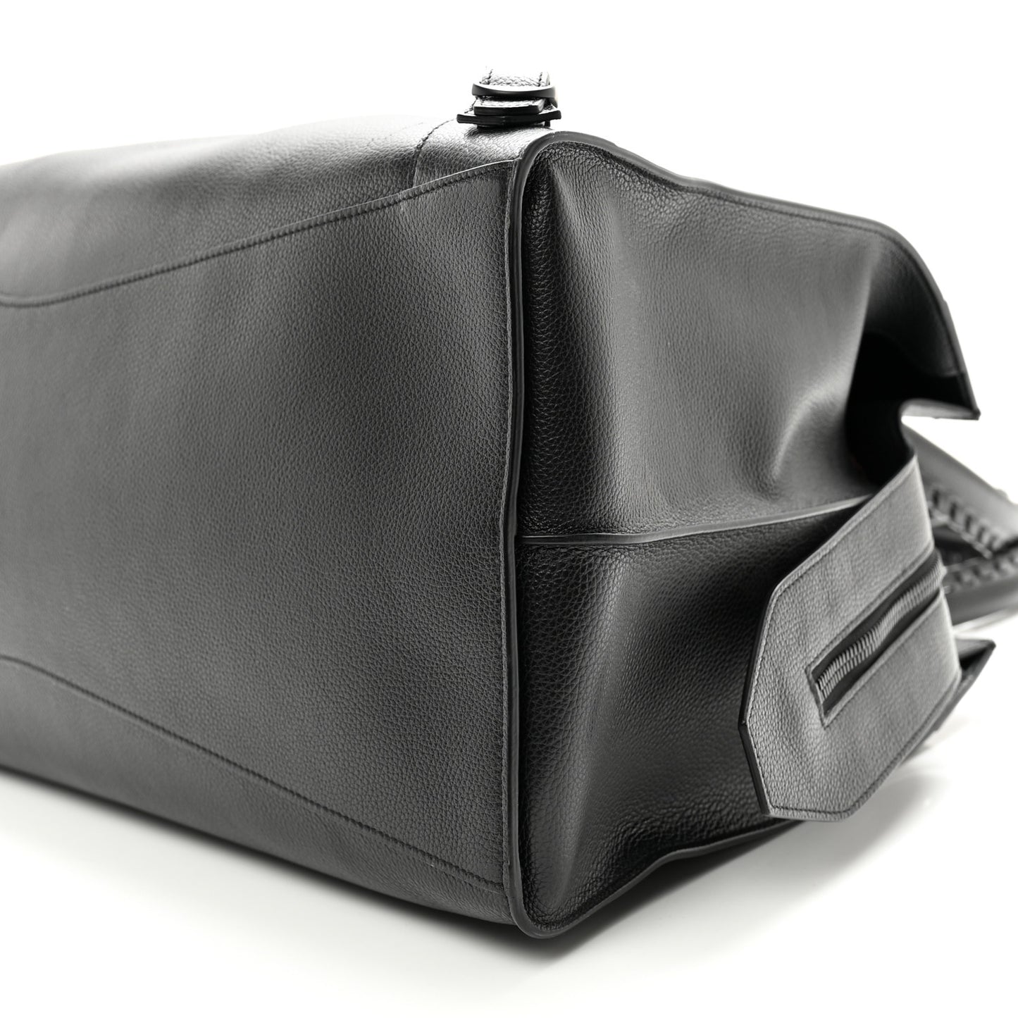 Grained Calfskin Neo Classic Black Hardware Large Top Handle Bag Black