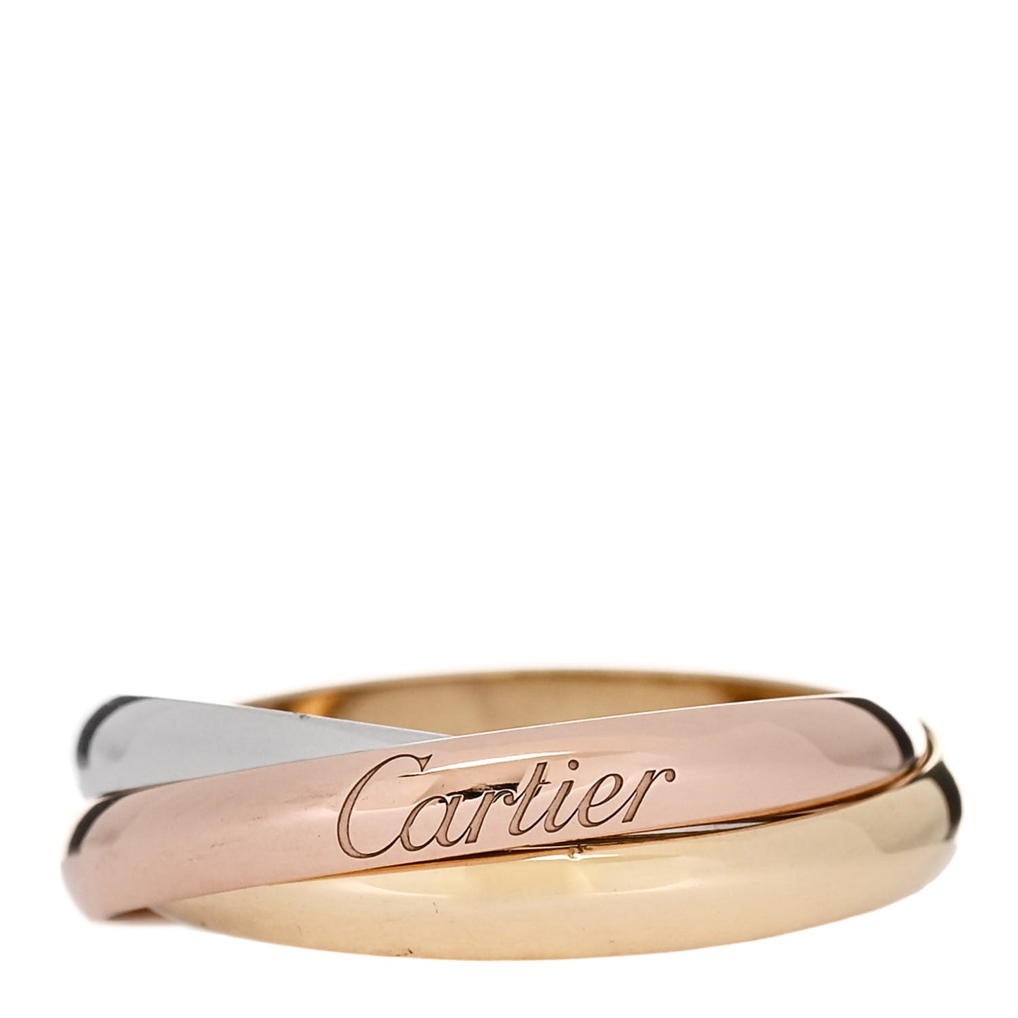 18K Pink Yellow White Gold Small Trinity Ring 56 7.5