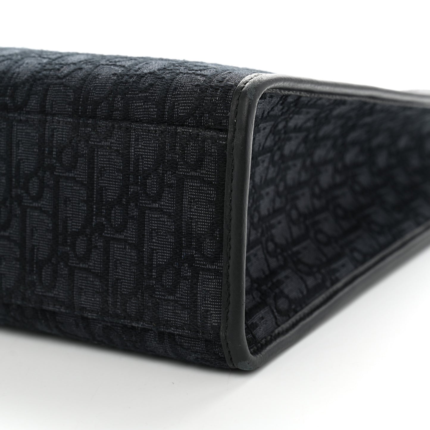Grained Calfskin Oblique Jacquard Safari Tote  Black