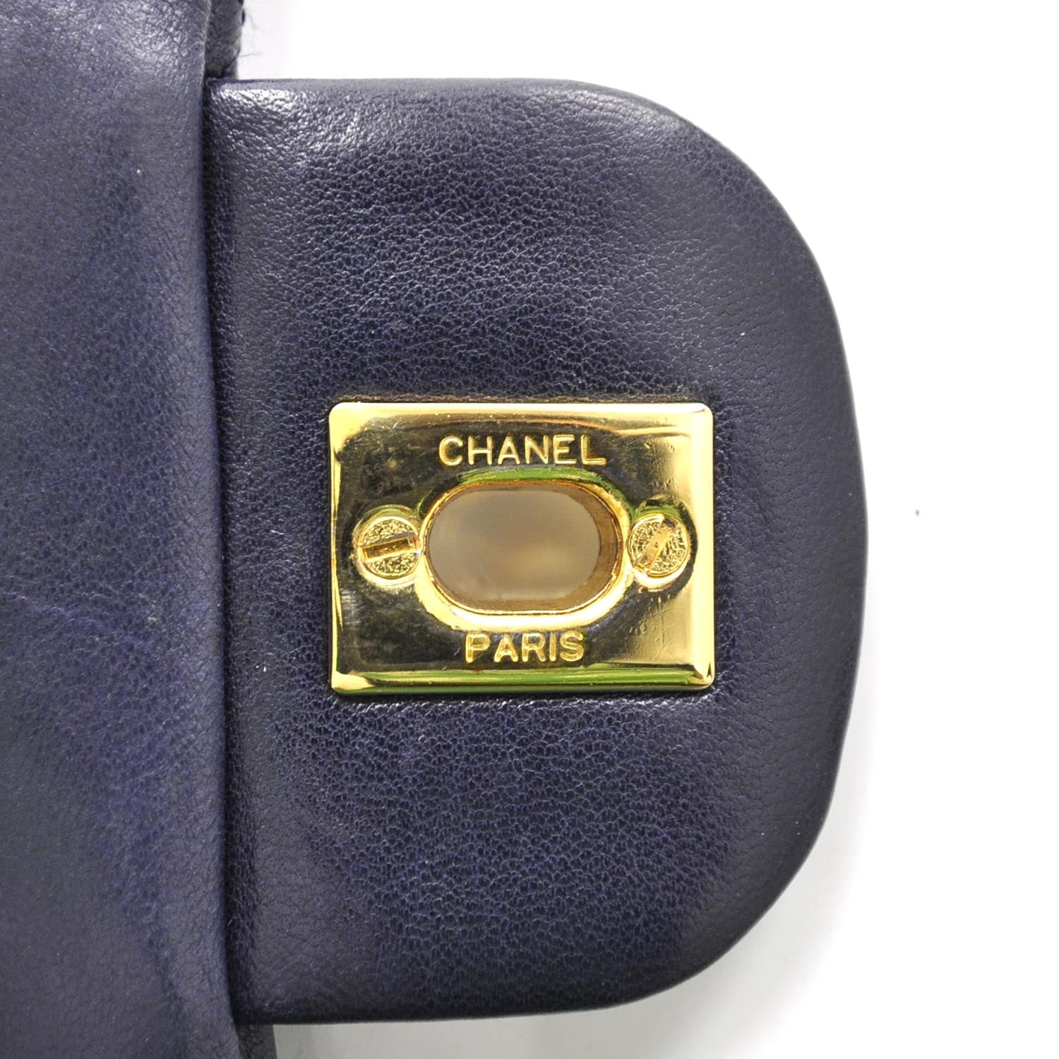 Chanel Lambskin Quilted Medium Double Flap Navy 11 of 11