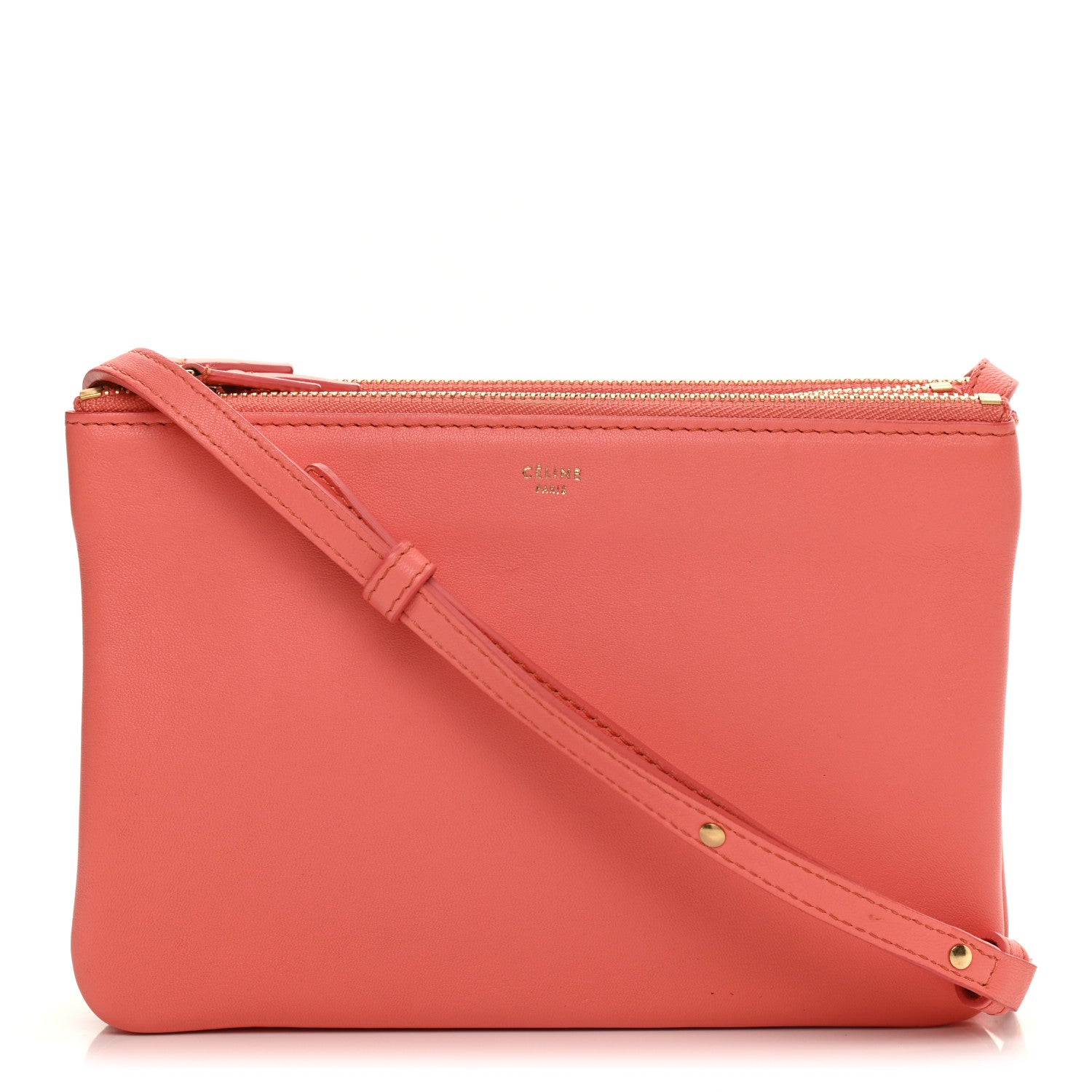 Celine Lambskin Small Trio Crossbody Bag Lipstick 1 of 12