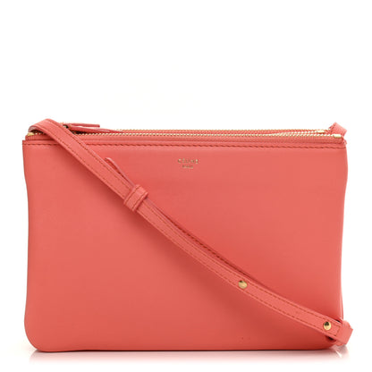 Celine Lambskin Small Trio Crossbody Bag Lipstick 1 of 12