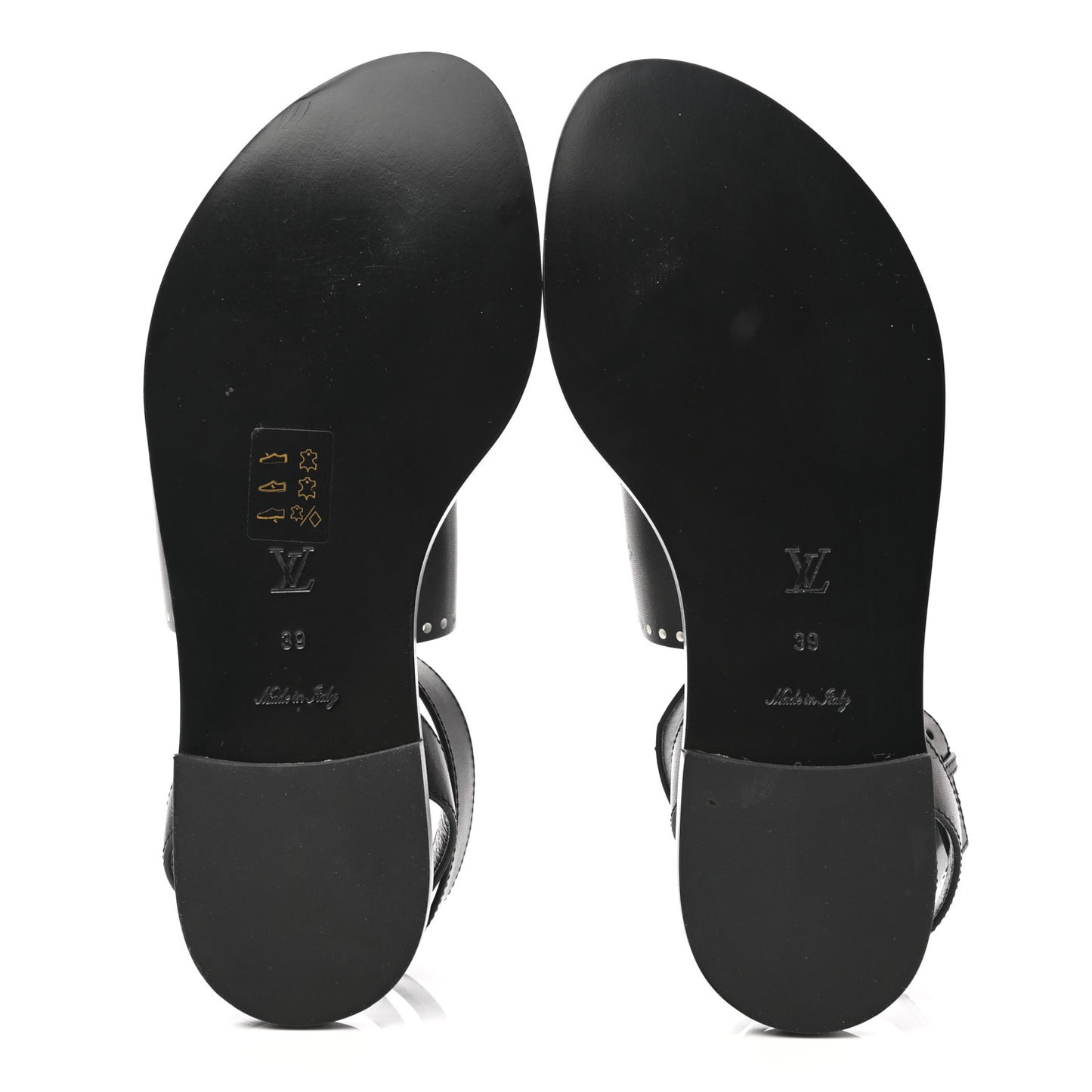 Soft Calfskin Perforated Horizon Flat Sandals 38 Black