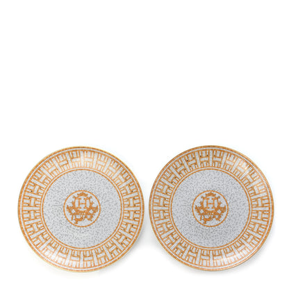 Hermes Porcelain Mosaique au 24 Dessert Plate Set of 2 1 of 6