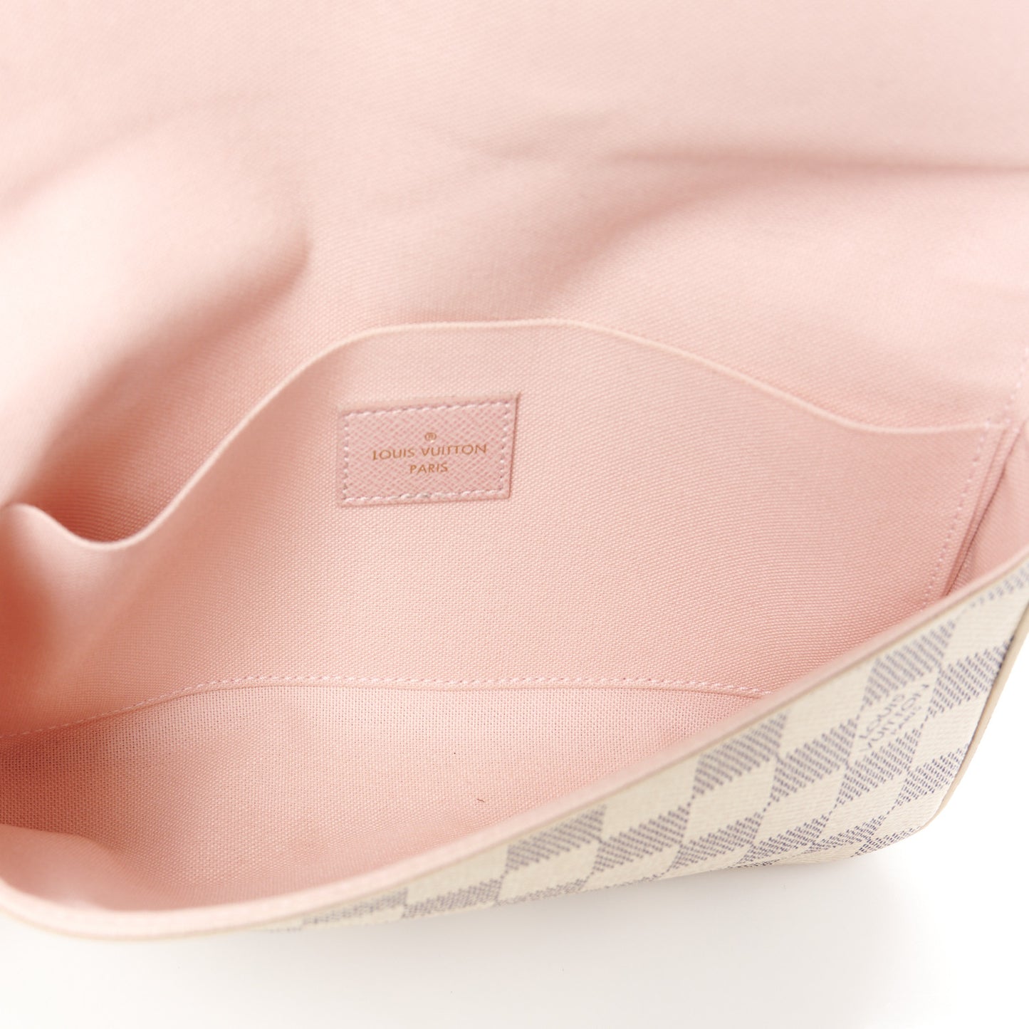 Damier Azur Pochette Felicie Chain Wallet Rose Ballerine