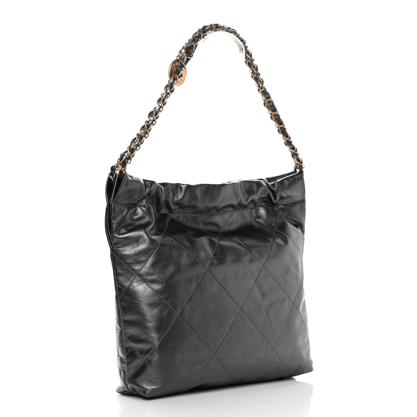 Metallic Calfskin Quilted Small Chanel 22 Ruthenium