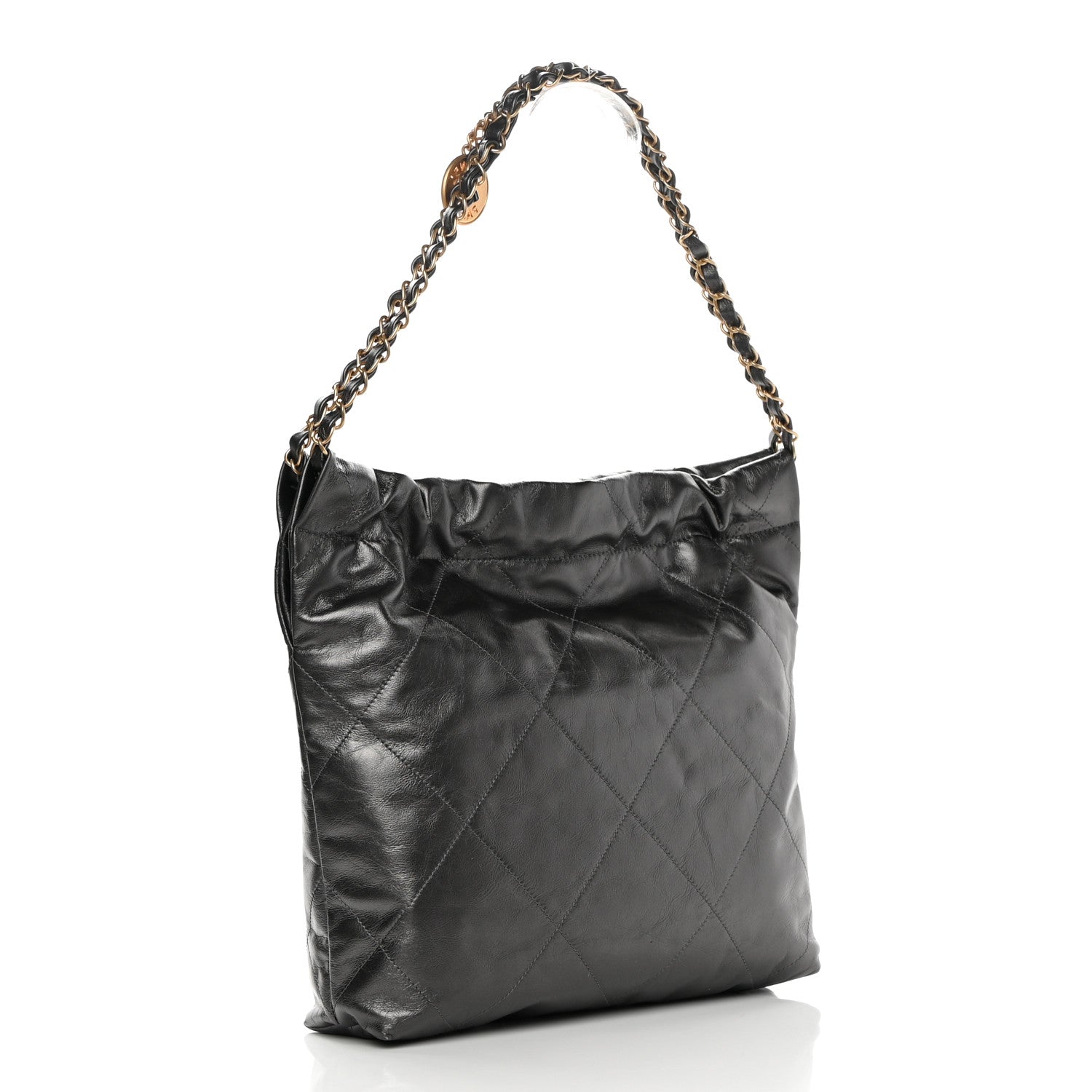 Chanel Metallic Calfskin Quilted Small Chanel 22 Ruthenium 4 of 13