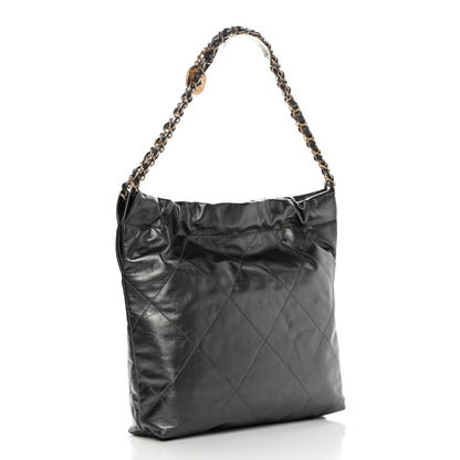 Chanel Metallic Calfskin Quilted Small Chanel 22 Ruthenium 4 of 13