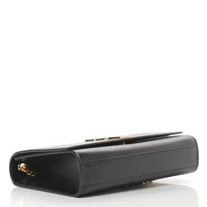 Saint Laurent Grain De Poudre Medium Classic Monogram Kate Satchel Black 4 of 11