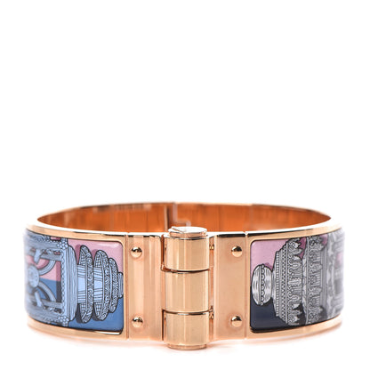 Hermes Enamel Printed Wide Marveilleuses Lanternes Hinged Bracelet M Arts and Crafts 1 of 5