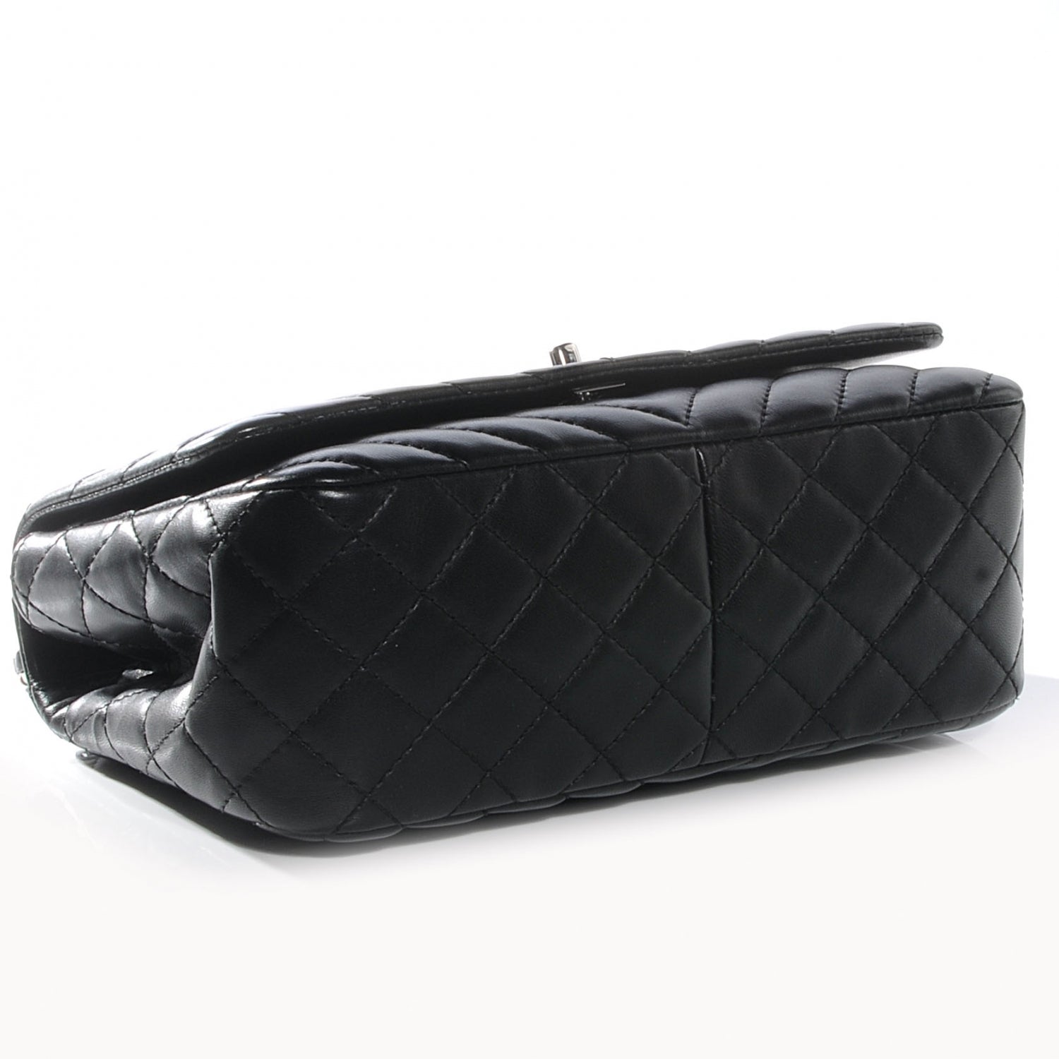 Chanel Lambskin Surpique Chevron Medium Flap Black 4 of 8