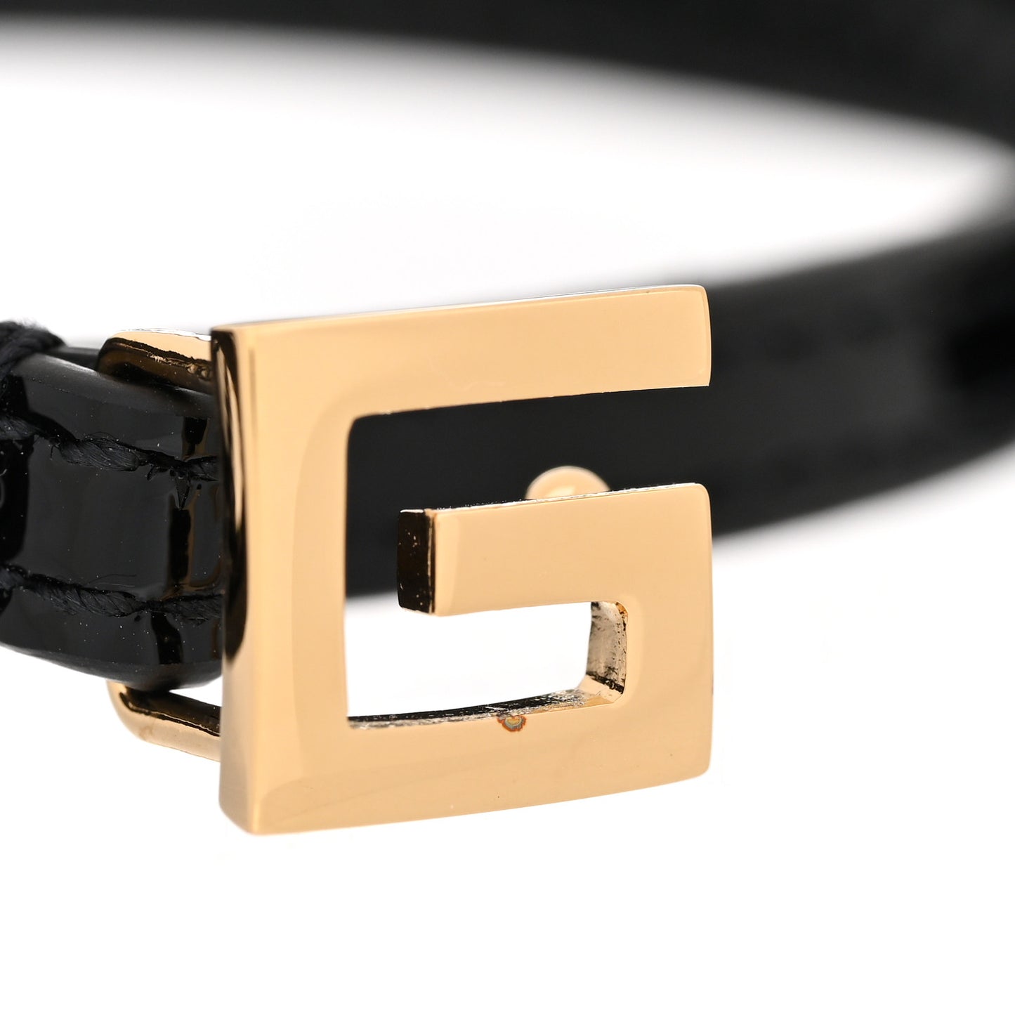 Patent Leather G Buckle Bracelet Black