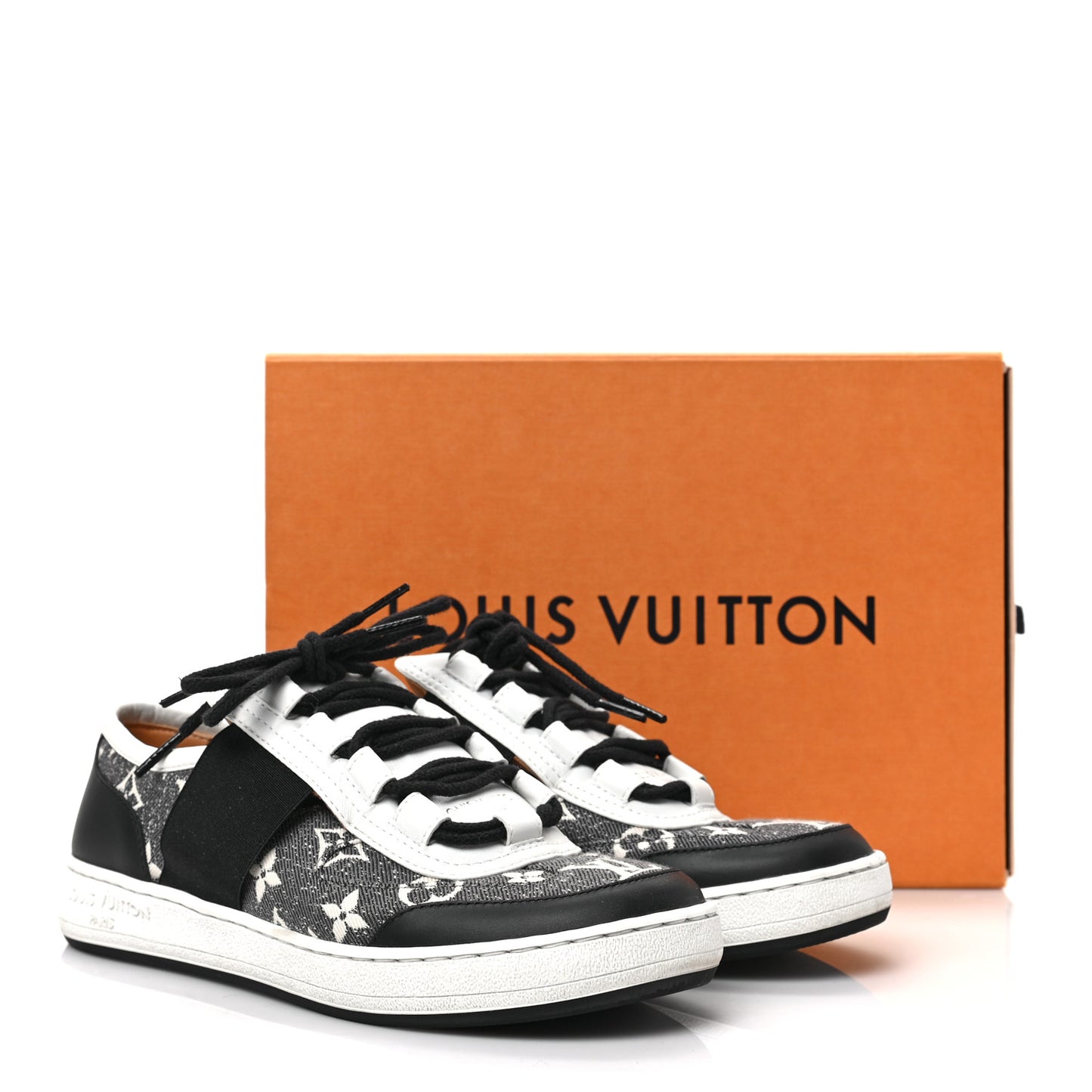 Denim Monogram Lous Sneakers 38 Gray