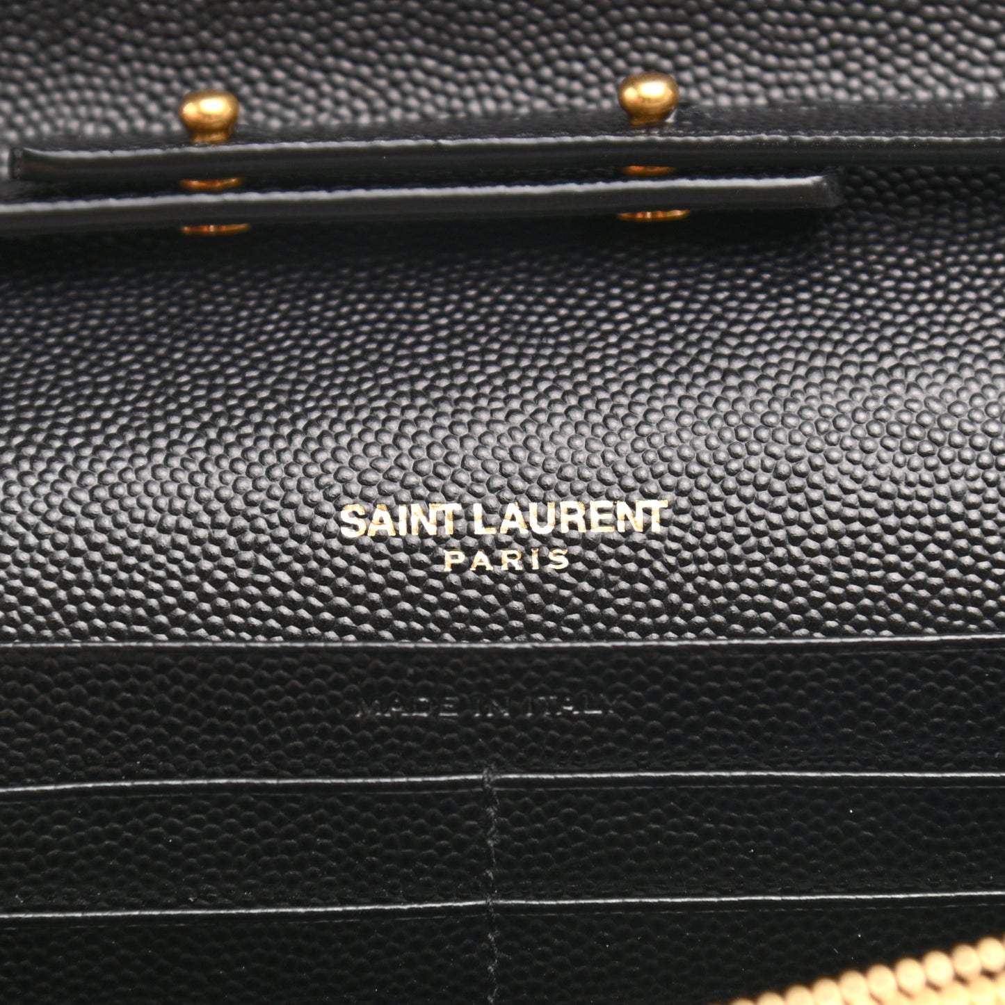 Grain De Poudre Matelasse Chevron Monogram Chain Wallet Black