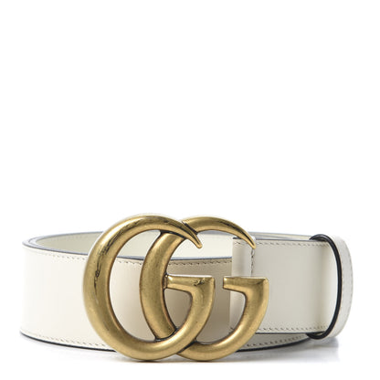 Gucci Calfskin Double G 40mm Belt 85 34 Mystic White 1 of 3