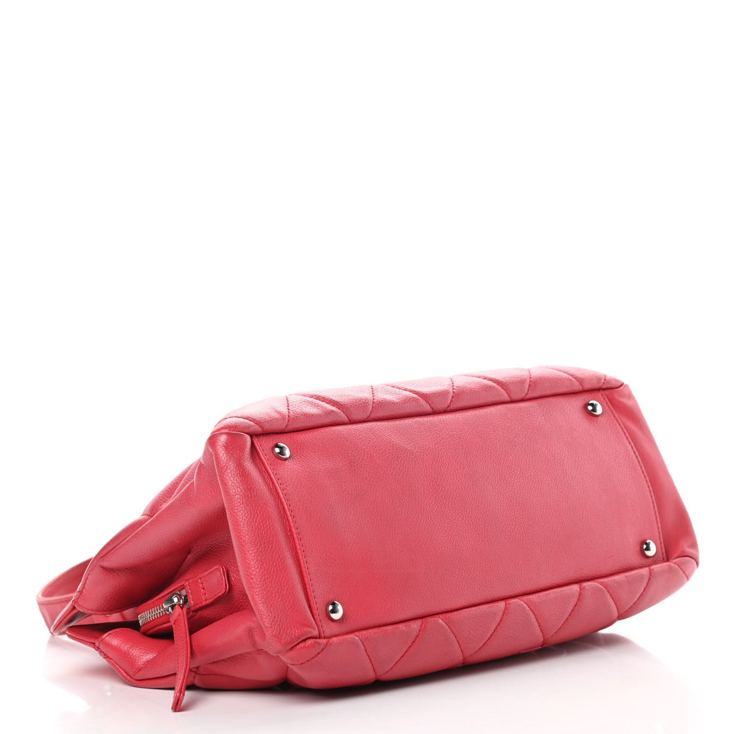 Soft Caviar Quilted CC Timeless Tote Fuchsia