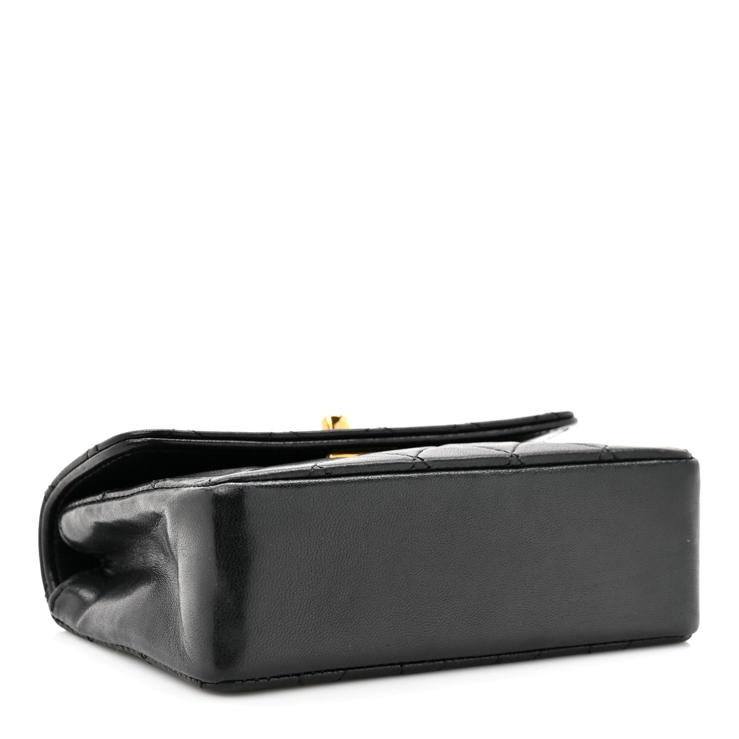 Lambskin Quilted Micro Mini Flap Bag Black