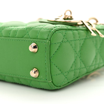 Christian Dior Lambskin Cannage Micro Lady Dior Green 10 of 13