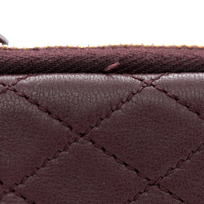 Saint Laurent Lambskin Quilted Gaby Zipped Pouch Rouge Cabernet 10 of 12