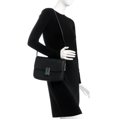 Celine Goatskin Medium Classic Box Flap Bag Black 2 of 8