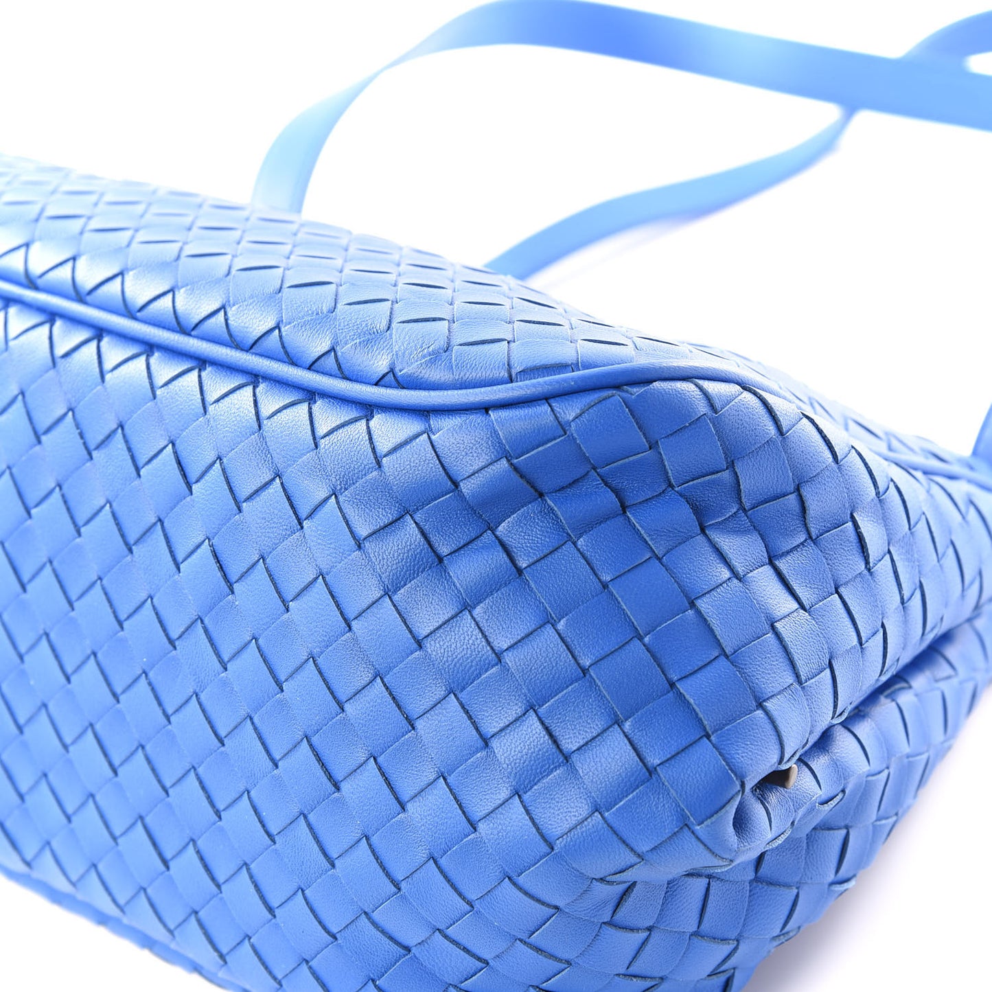 Nappa Intrecciato Shoulder Bag Signal Blue