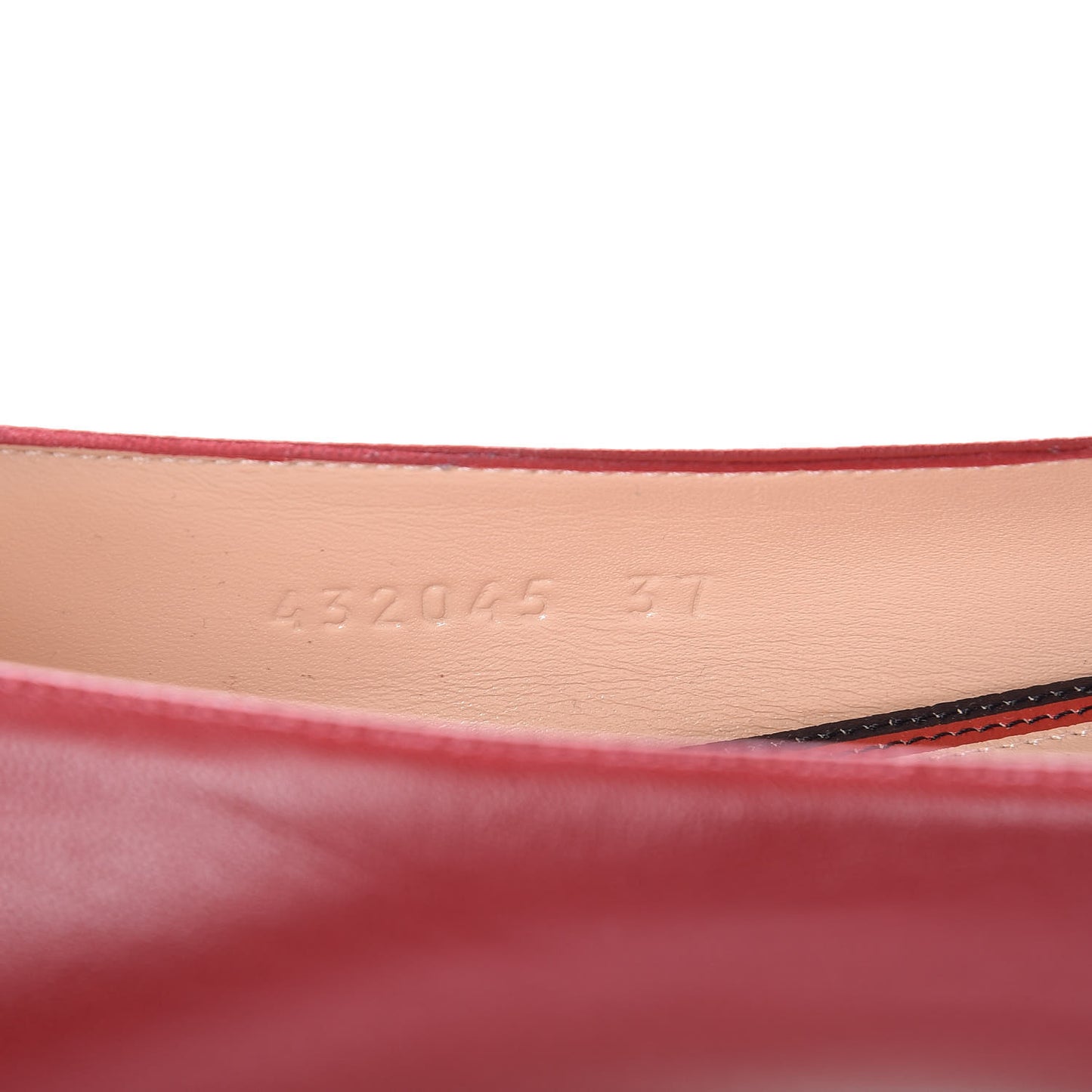 Calfskin Web Bow Ballerina Flats 37 Red