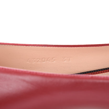 Gucci Calfskin Web Bow Ballerina Flats 37 Red 8 of 9