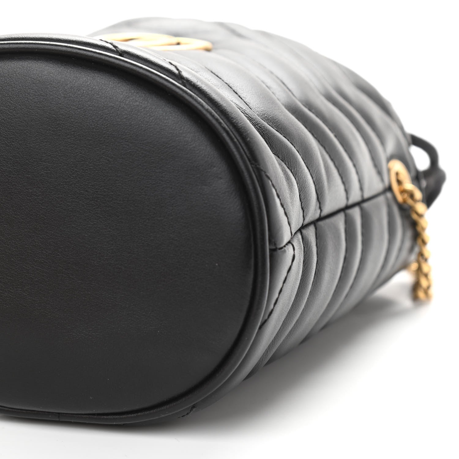 Gucci Calfskin Matelasse Mini GG Marmont 2.0 Bucket Bag Black 10 of 12