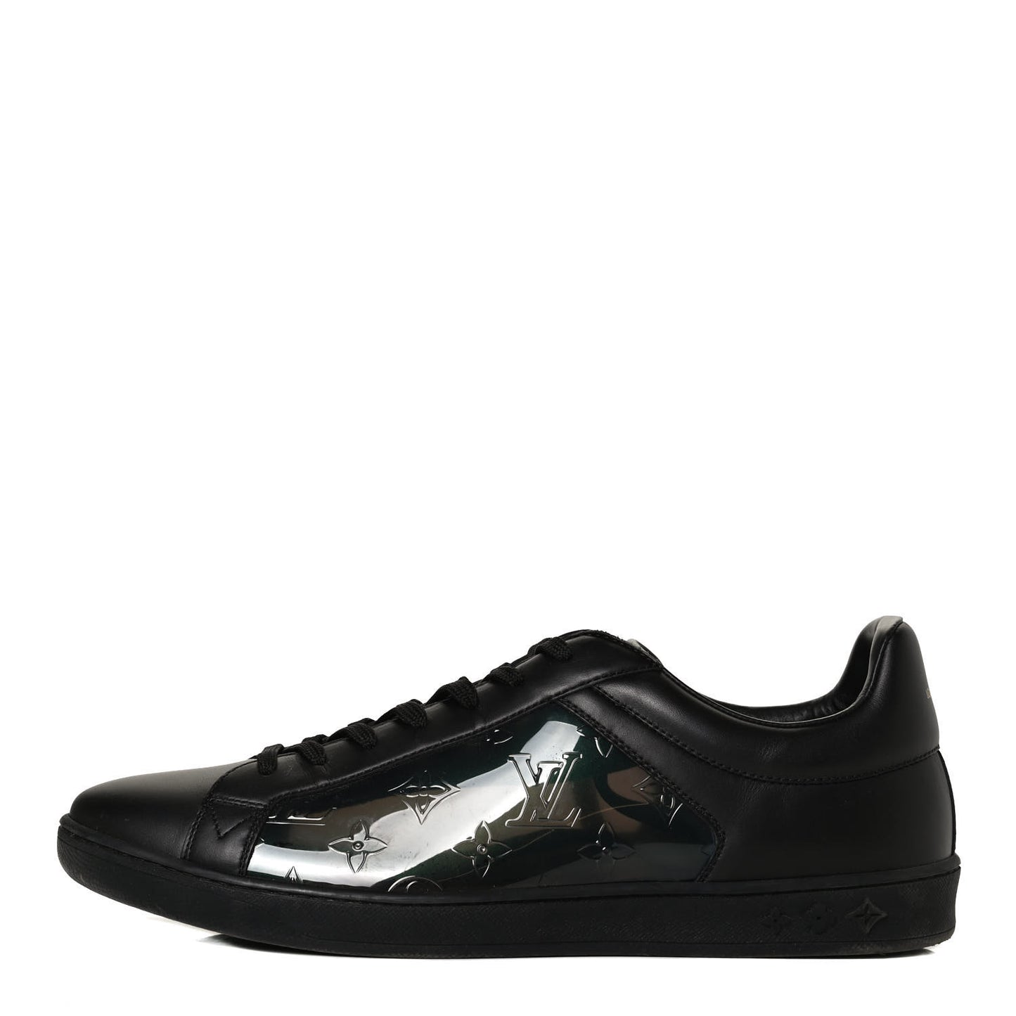 PVC Calfskin Monogram Mens Sneakers 9.5 Black