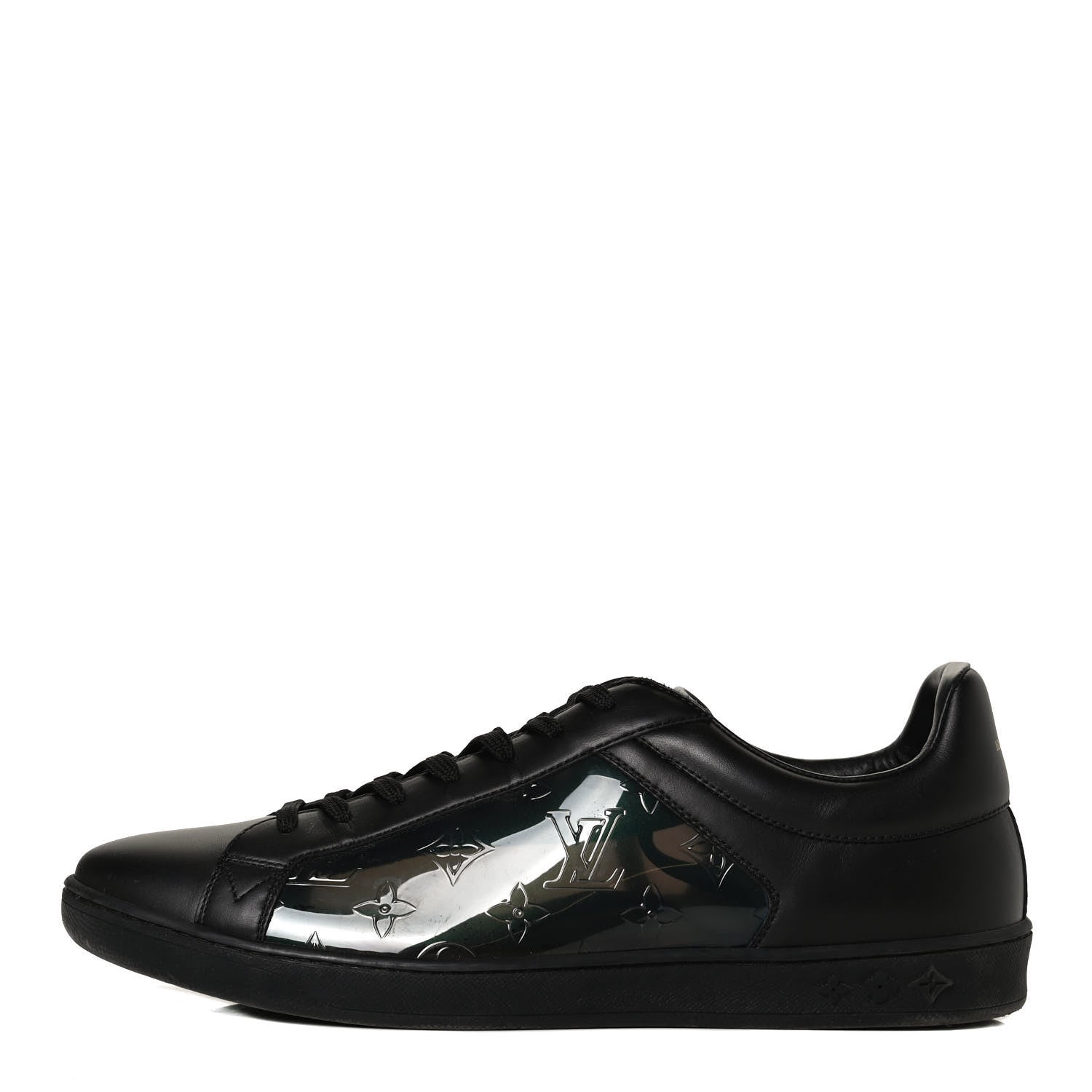 Louis Vuitton PVC Calfskin Monogram Mens Sneakers 9.5 Black 1 of 11