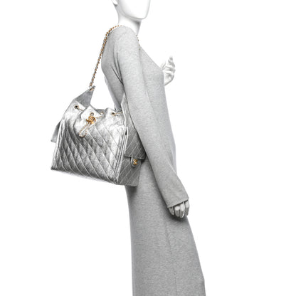 Chanel Metallic Caviar Quilted Medium Chanel 25 Handbag Silver 2 of 11