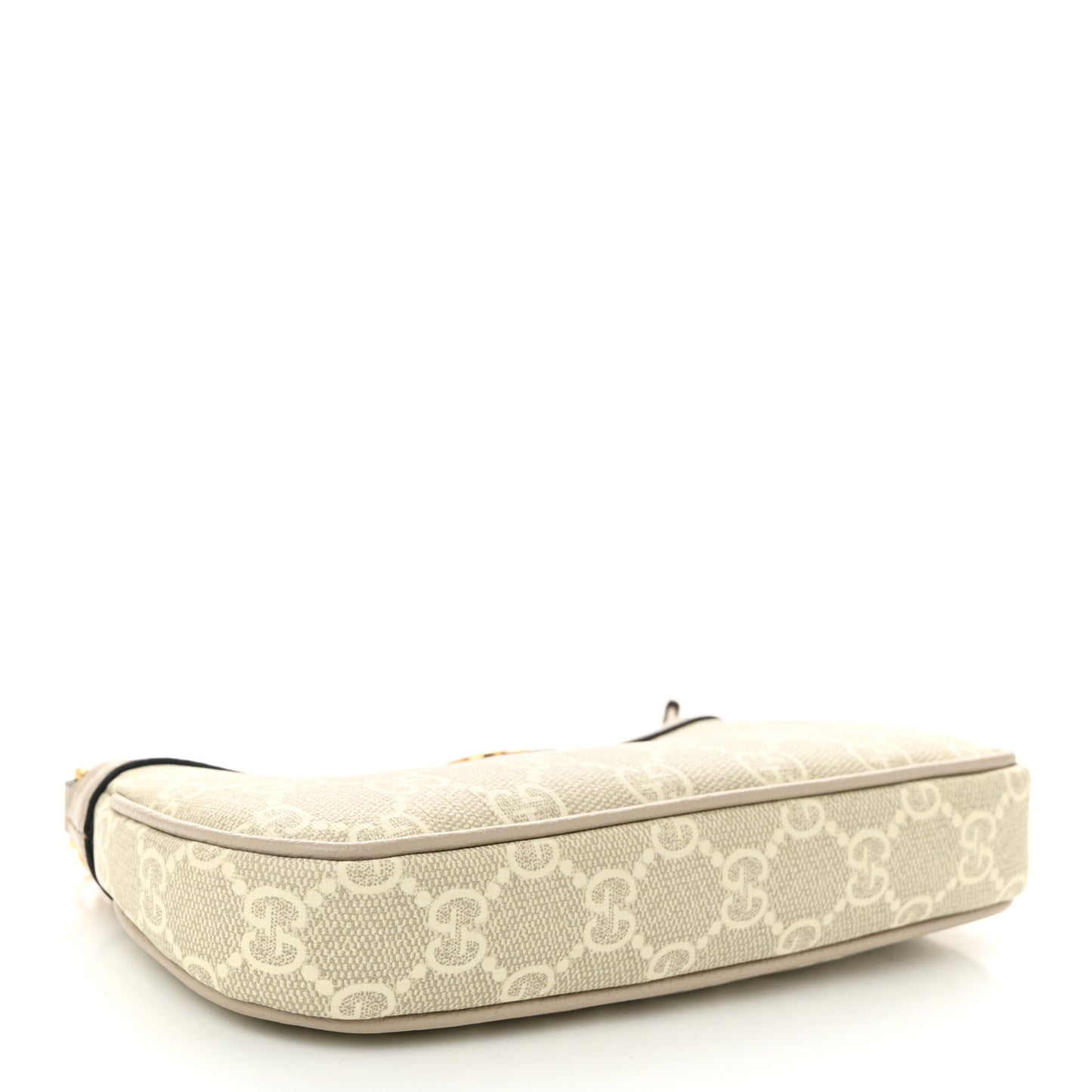 GG Supreme Monogram Textured Dollar Calfskin Web Mini Ophidia GG Handbag Beige Mystic White Oatmeal