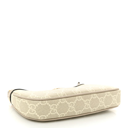 Gucci GG Supreme Monogram Textured Dollar Calfskin Web Mini Ophidia GG Handbag Beige Mystic White Oatmeal 4 of 10
