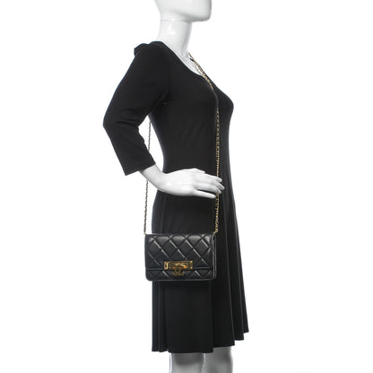 Chanel Lambskin Quilted Golden Class Wallet on Chain WOC Black 2 of 10