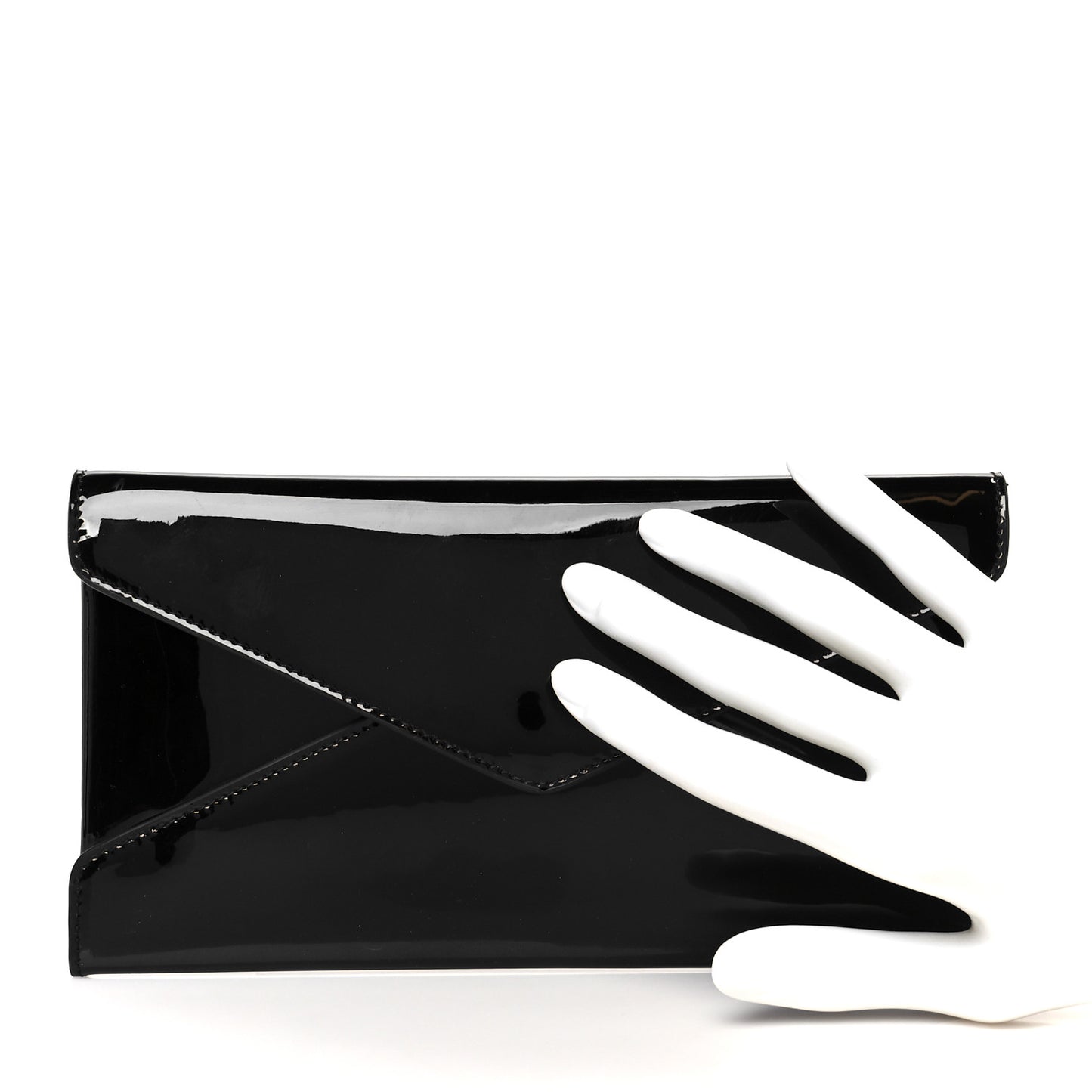 Patent Paloma Envelope Clutch Black Black