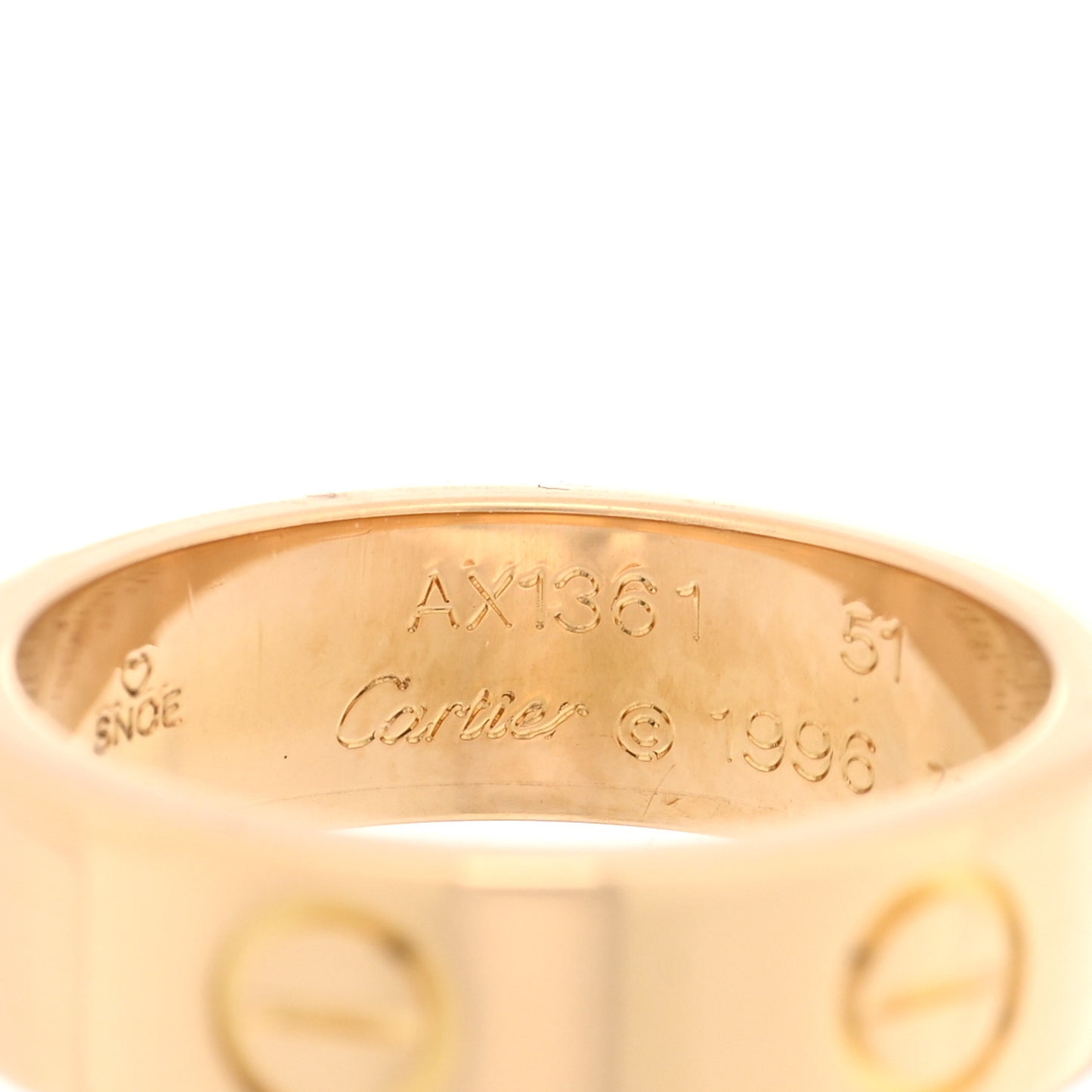 18K Yellow Gold 5.5mm LOVE Ring 50 5.5