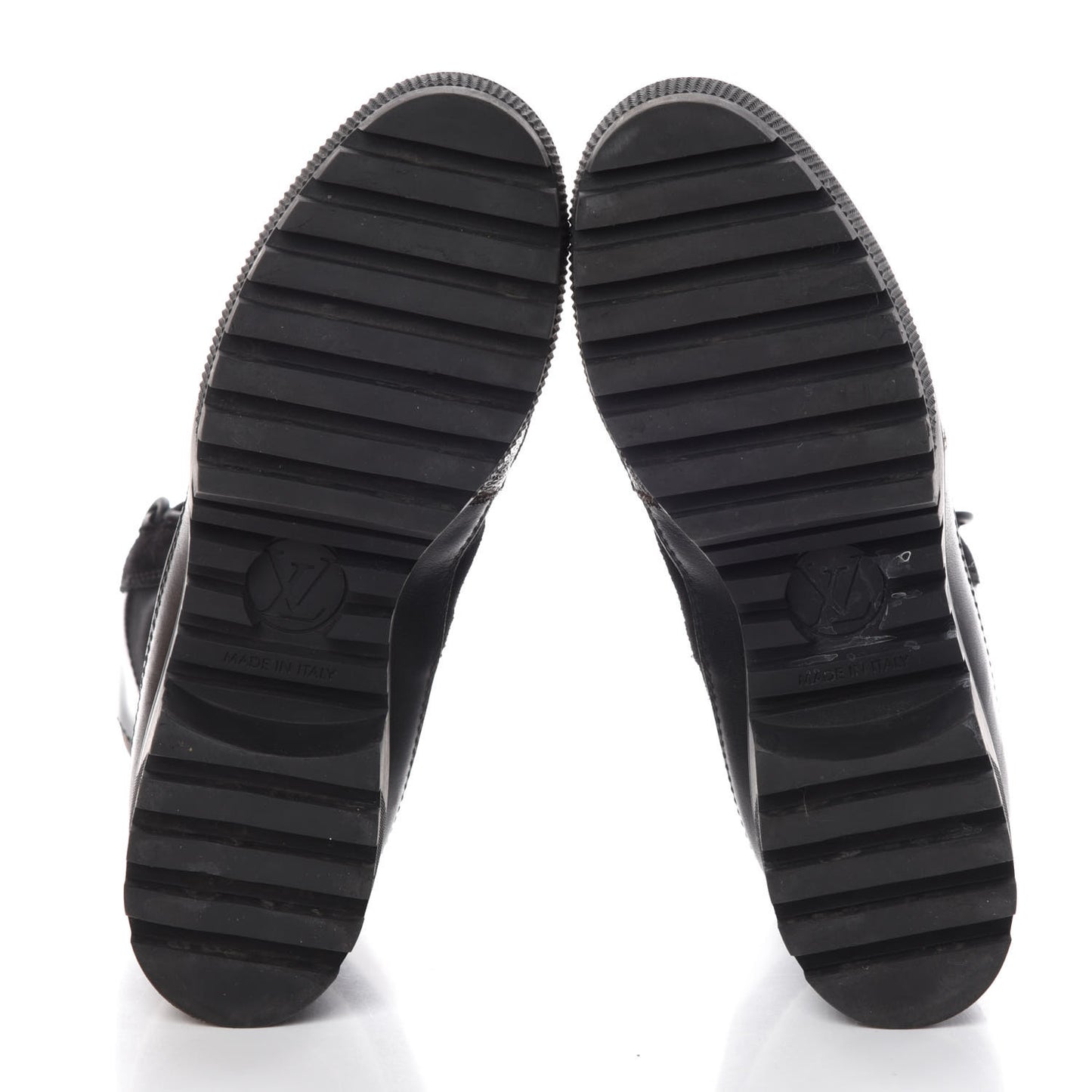 Suede Calfskin Monogram Laureate Platform Desert Boots 36 Black