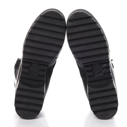 Louis Vuitton Suede Calfskin Monogram Laureate Platform Desert Boots 36 Black 6 of 7