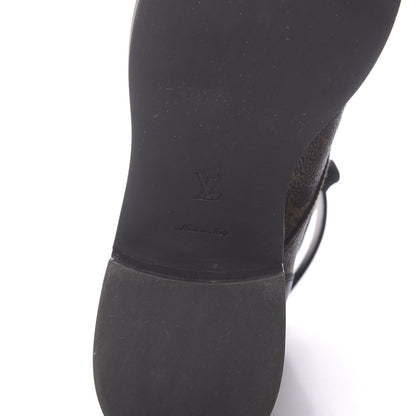 Louis Vuitton Calfskin Monogram Wonderland Flat Ranger Boots 40 Black 6 of 10
