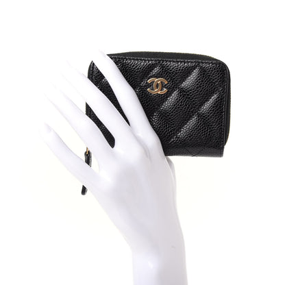Chanel Caviar Quilted Zip Coin Purse Black 2 of 8